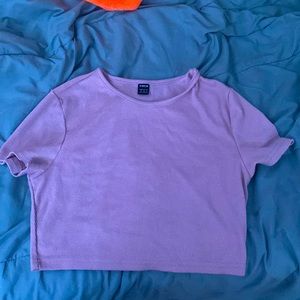 baby pink cropped shirt